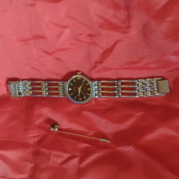 Gruen Embassy Watch+Swank Gold Tie Pin - Picture 1 of 4